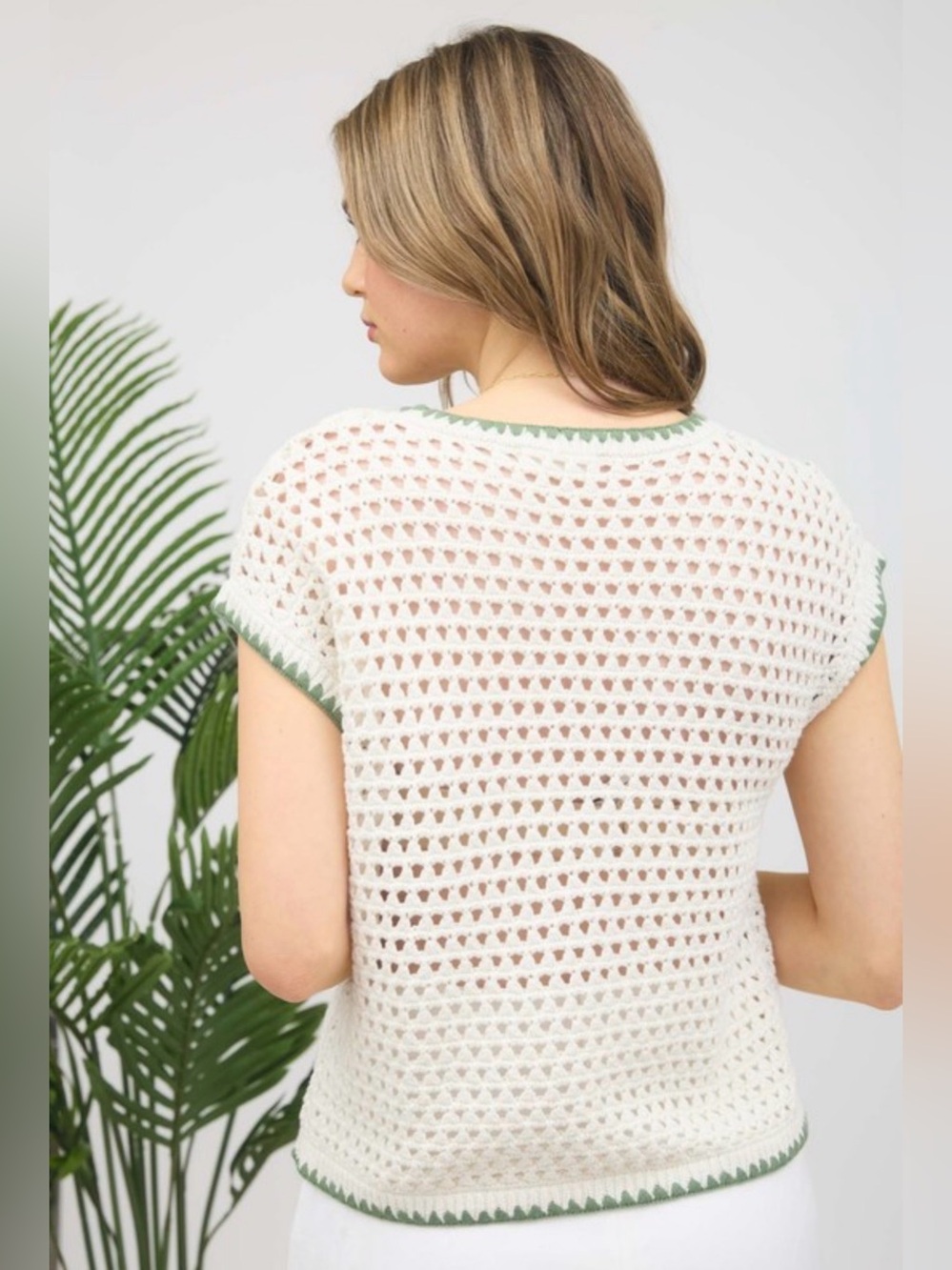 92.  CROCHET KNIT SWEATER - Picture 2 of 2
